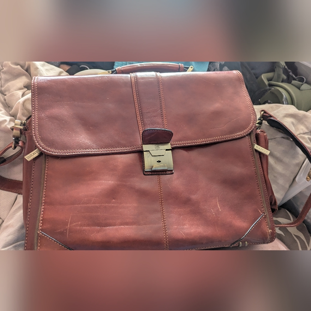 Mancini Brown Leather Men's Bag